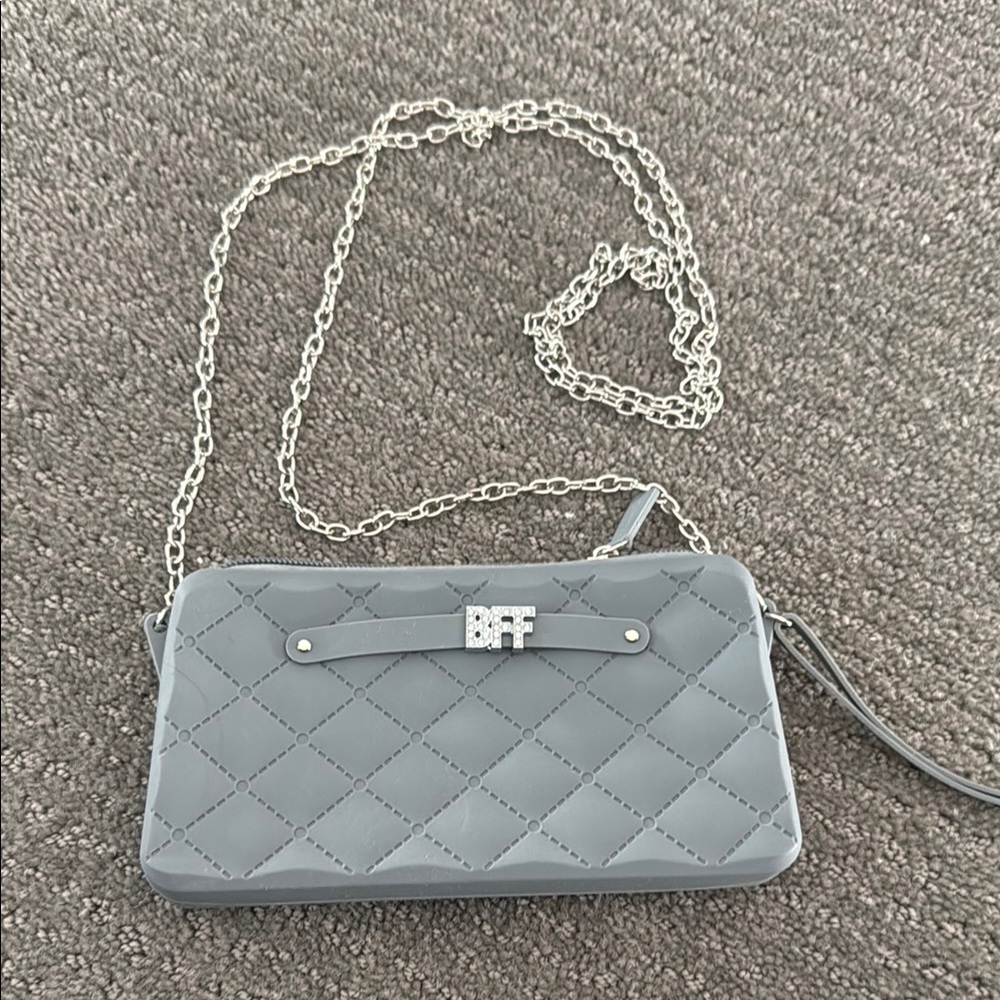 Quilted Gray Crossbody Bag